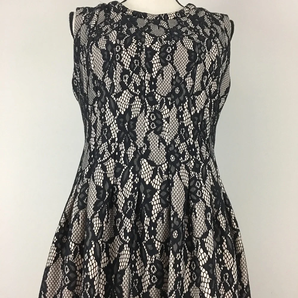 Anthropologie HD in Paris Violante Lace Fit & Flare Sleeveless Dress Stretch - Picture 4 of 7